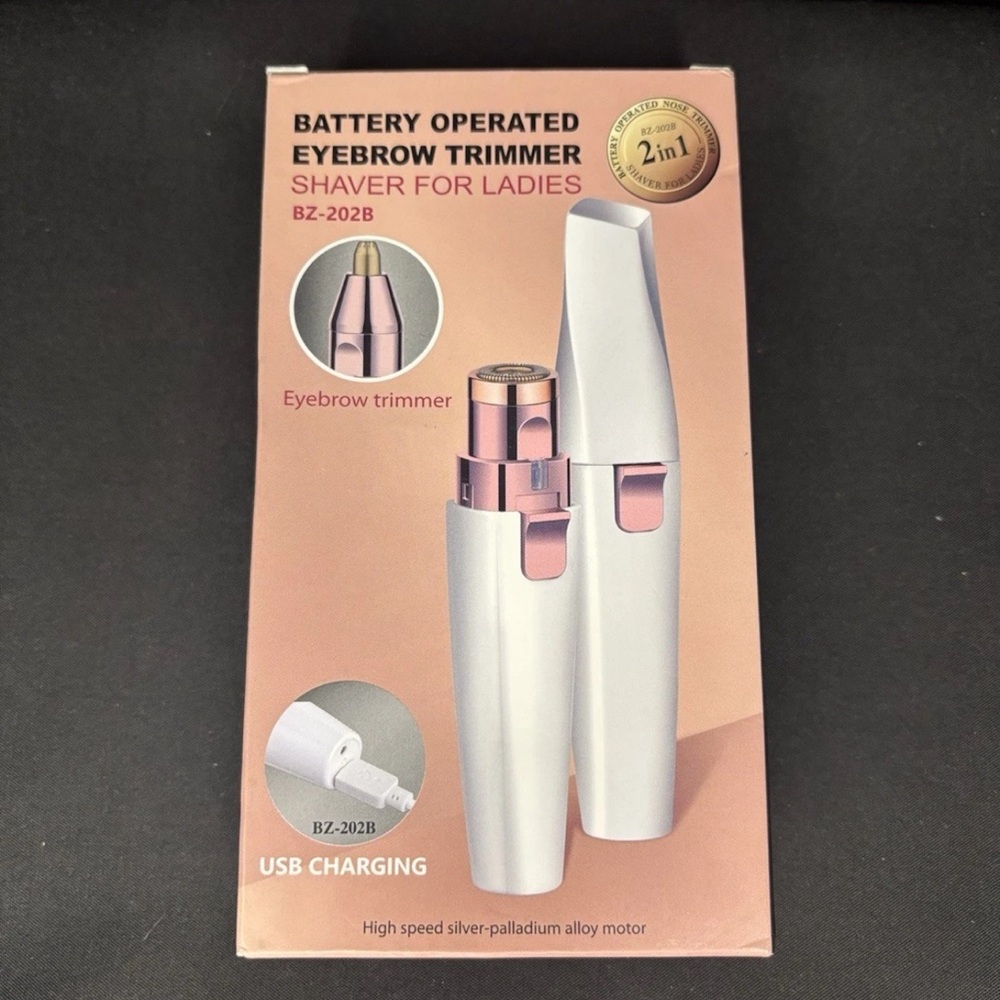 Battery Operated Eyebrow Trimmer for Ladies - White and Pink